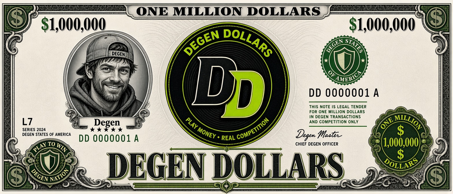 One Million Degen Dollars bill